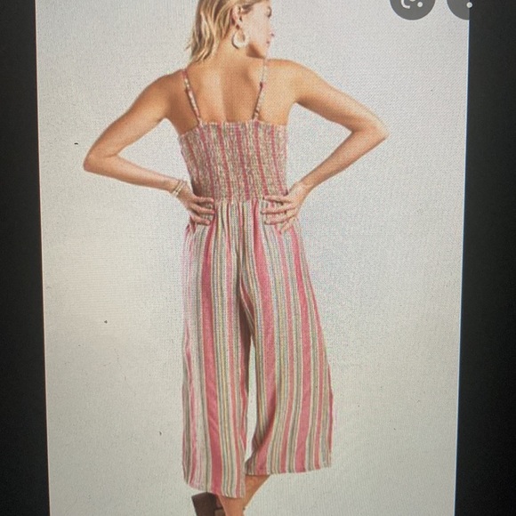 Vivianne stripe cropped jumpsuit - Picture 2 of 4